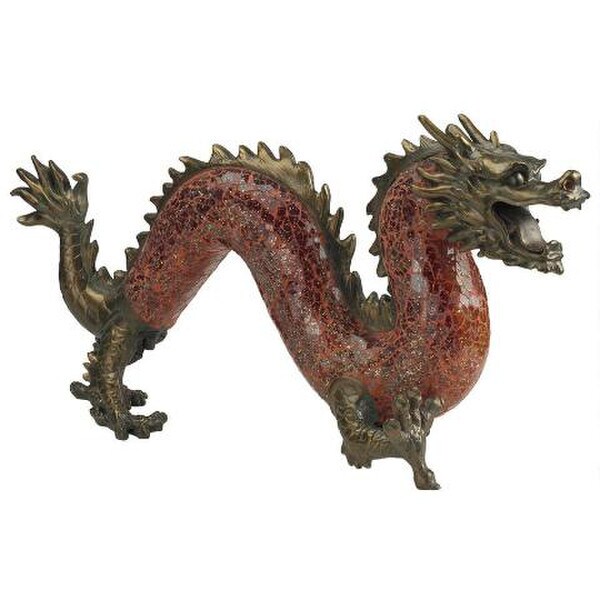 Chinese Dragon Dance of Light Illuminated Mosaic Glass Sculpture Lamp